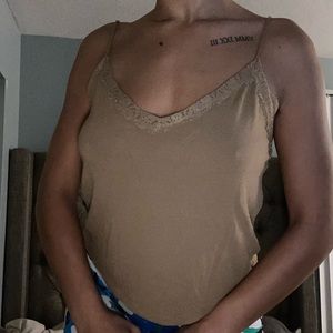 Pacsun Rustic golden brown lace tank